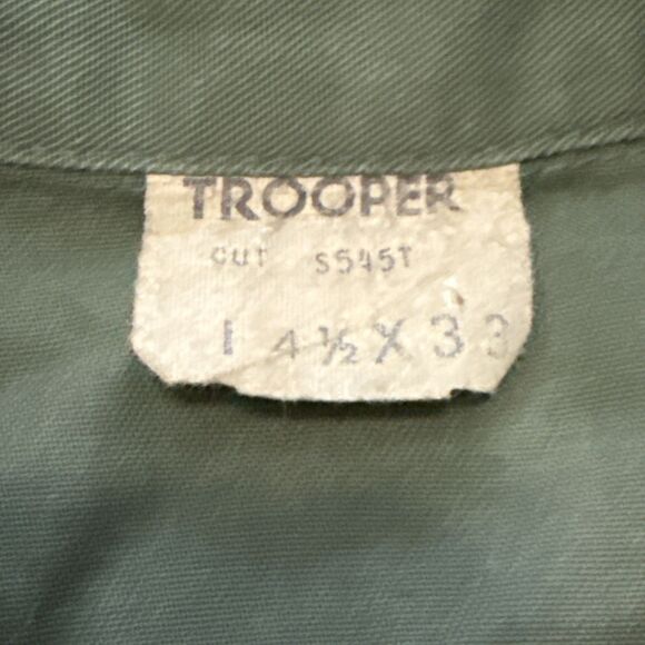 Vietnam Era OG Utility Shirt Army/Air Force Trooper Inc | 14.5x33 | Capt Patches - Picture 2 of 11